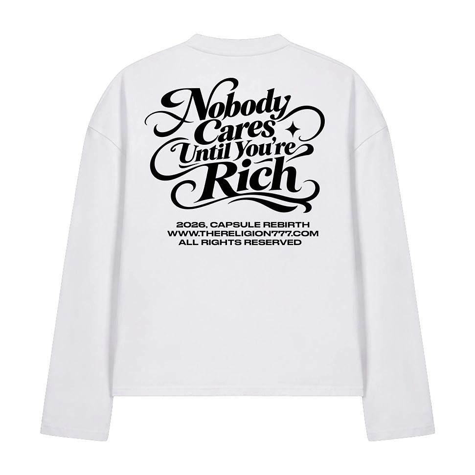 Longsleeve Nobody Cares de Religion, blanc / noir, vue de dos